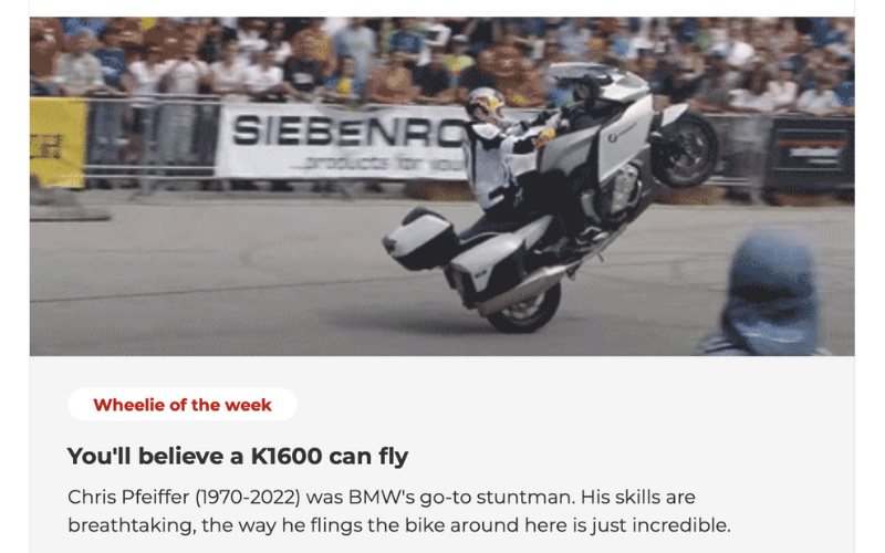 BMW K1600 Wheelie